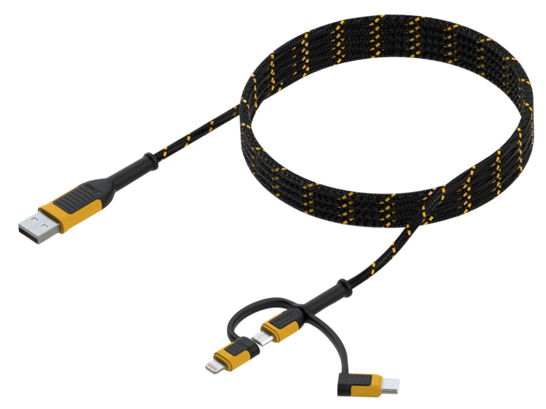 DEWALT Telecoms Reinforced Braided 3-in-1 Combo Cable 1.8m (6ft) 131 1356 DWG