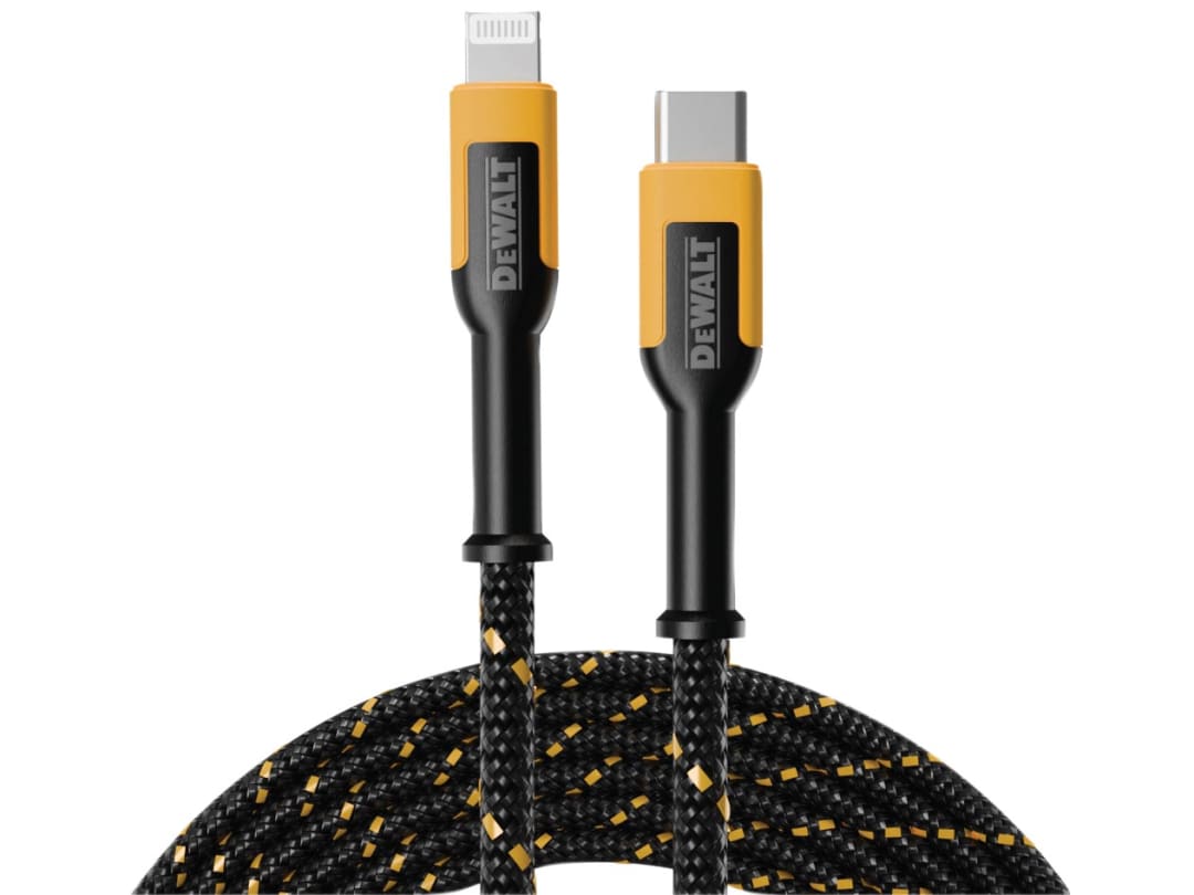 DEWALT Telecoms USB C to Lightning® Reinforced Charging Cable 1.2m (4ft) 131 1357 DWG