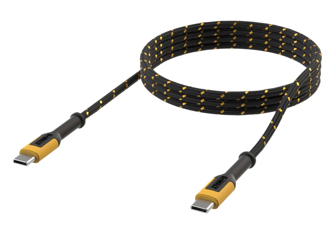 DEWALT Telecoms USB C to USB C Reinforced Charging Cable 1.2m (4ft) 131 1362 DWG