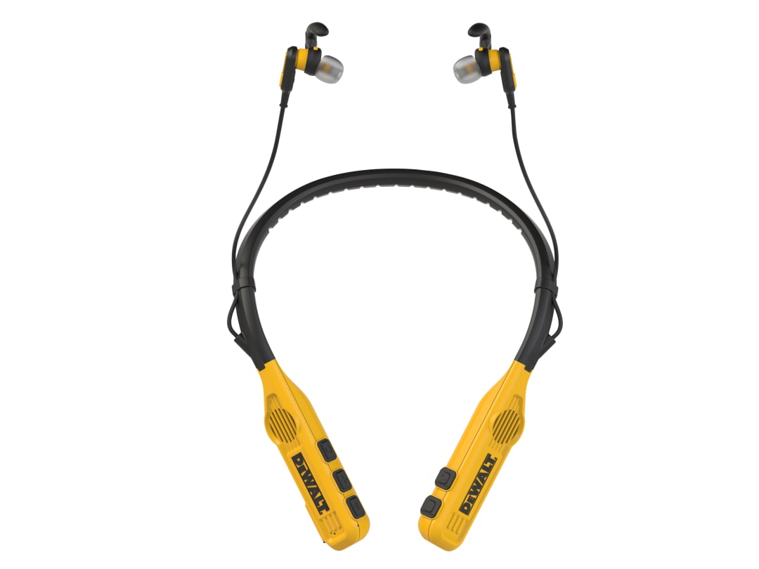 DEWALT Telecoms Jobsite Pro Max Neckband Earphones with Built-in Speakers 190 2093 DWG