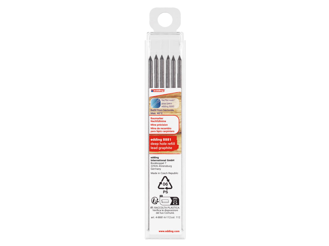 edding 8881 Refill Graphite Lead Set, 6 Piece 4-8881-6-112