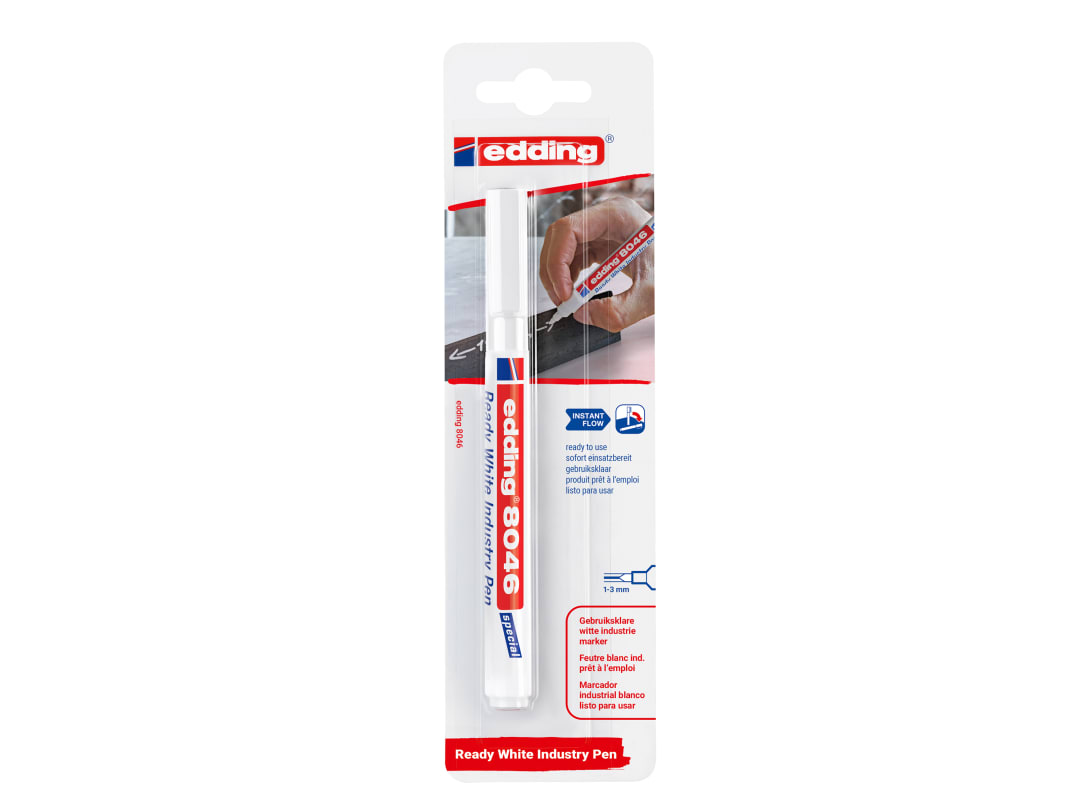 edding 8046 Ready White Industry Pen (Blister Packed) 4-8046-1-1049