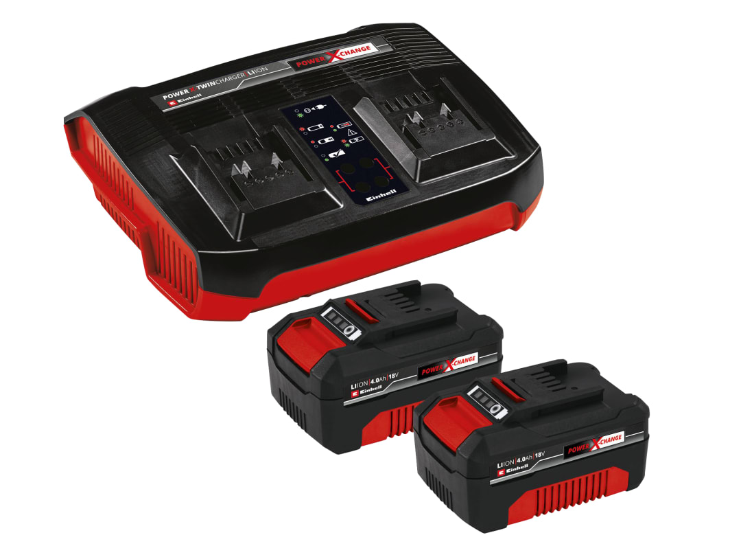 Einhell Power X-Change Battery & Charger Starter Kit 18V 2 x 4.0Ah Li-ion 4512112